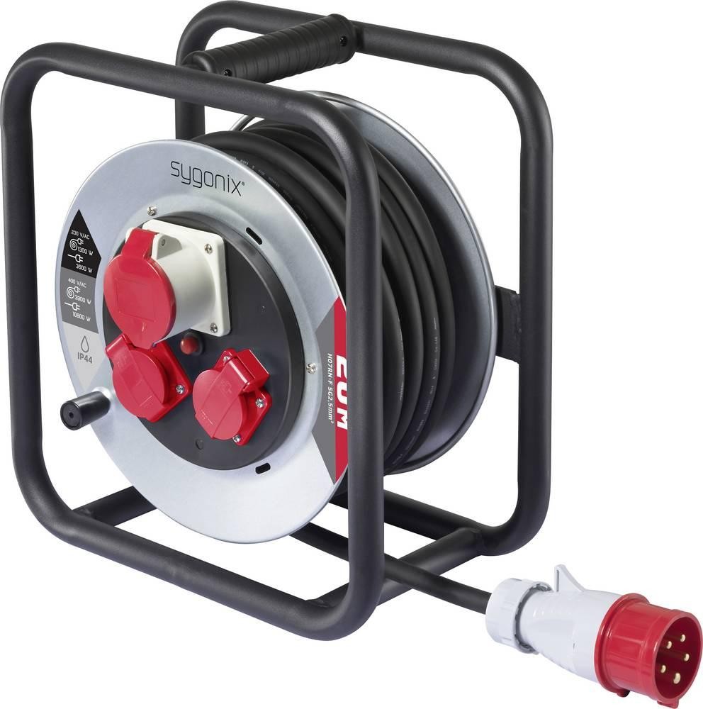 Sygonix SY-10236114 Kabeltrommel 20m Schwarz CEE-Stecker 16A 5polig