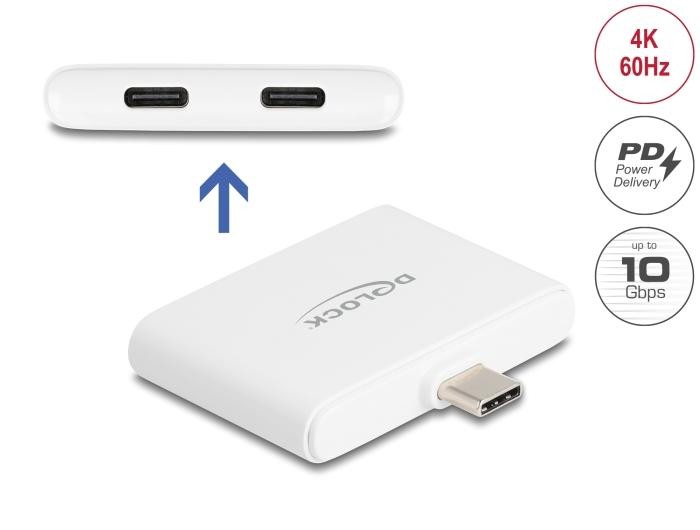 Delock USB Type-C adaptor to USB-C Daten 10 Gbps and Video 4K