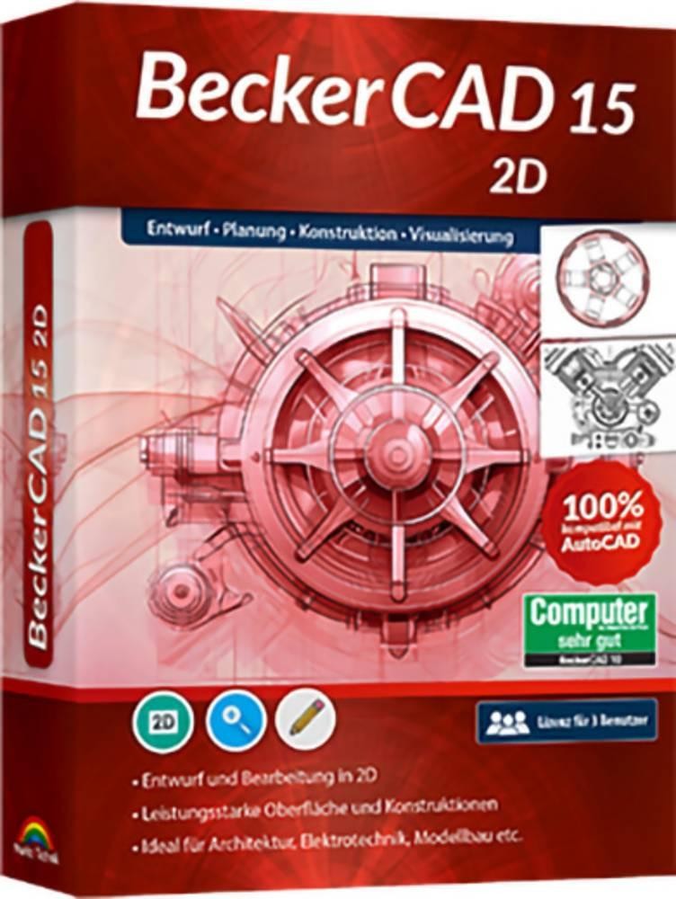 Markt & Technik 81493 BeckerCAD 15 - 2D Vollversion, 3 Lizenzen