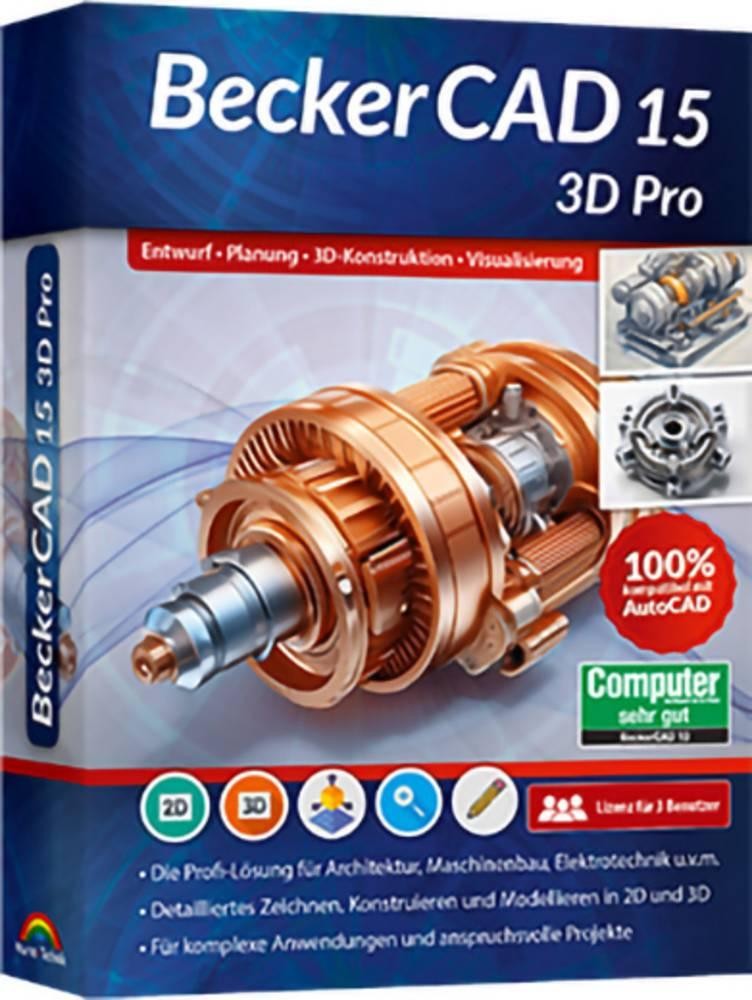 Markt & Technik 81495 BeckerCAD 15 -3D PRO Jahreslizenz, 3 Lizenzen