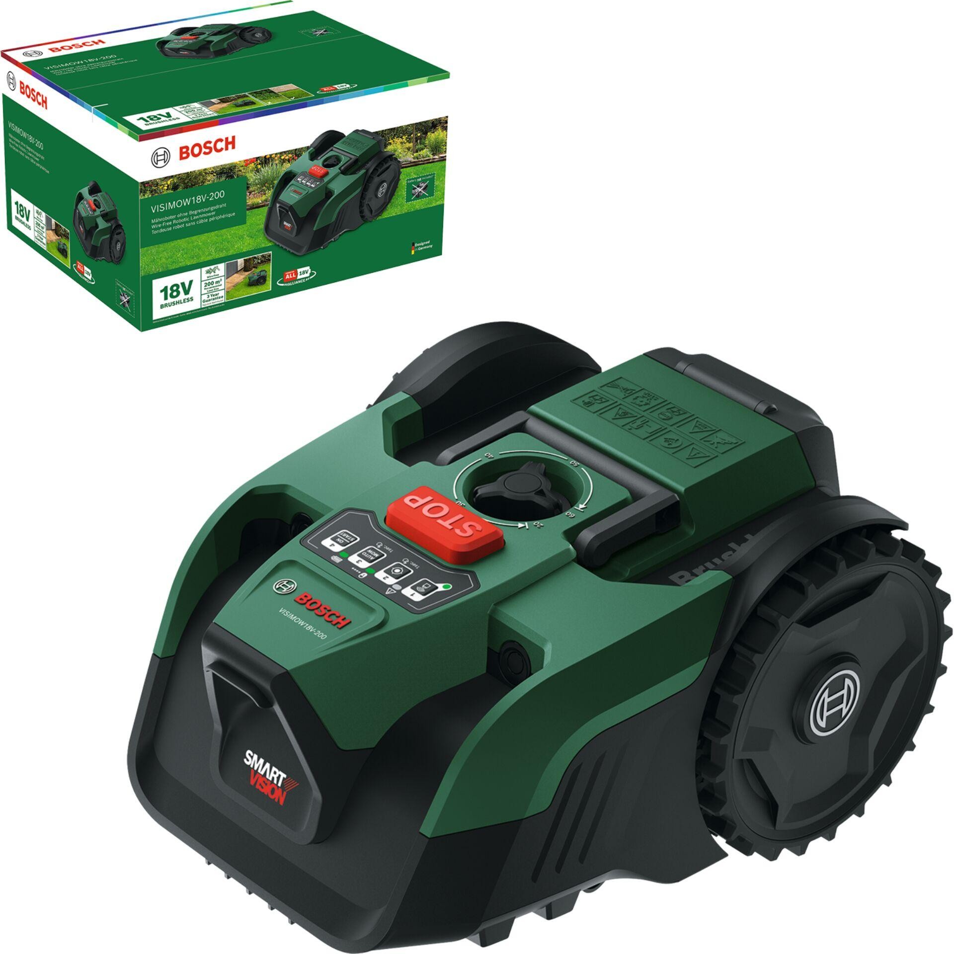 Bosch Home and Garden 06008E1101 VISIMOW18V-200 Cortacésped de robot
