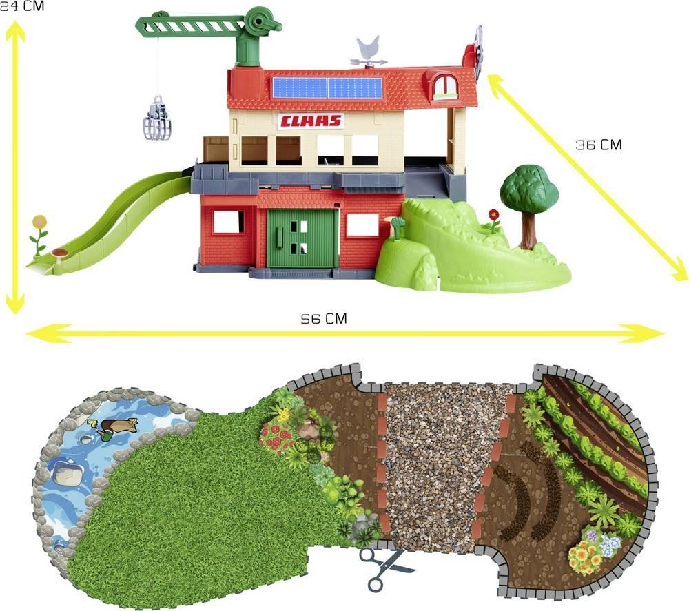 Majorette Claas Farmyard + 3 Vehicles Bauernhof-Station