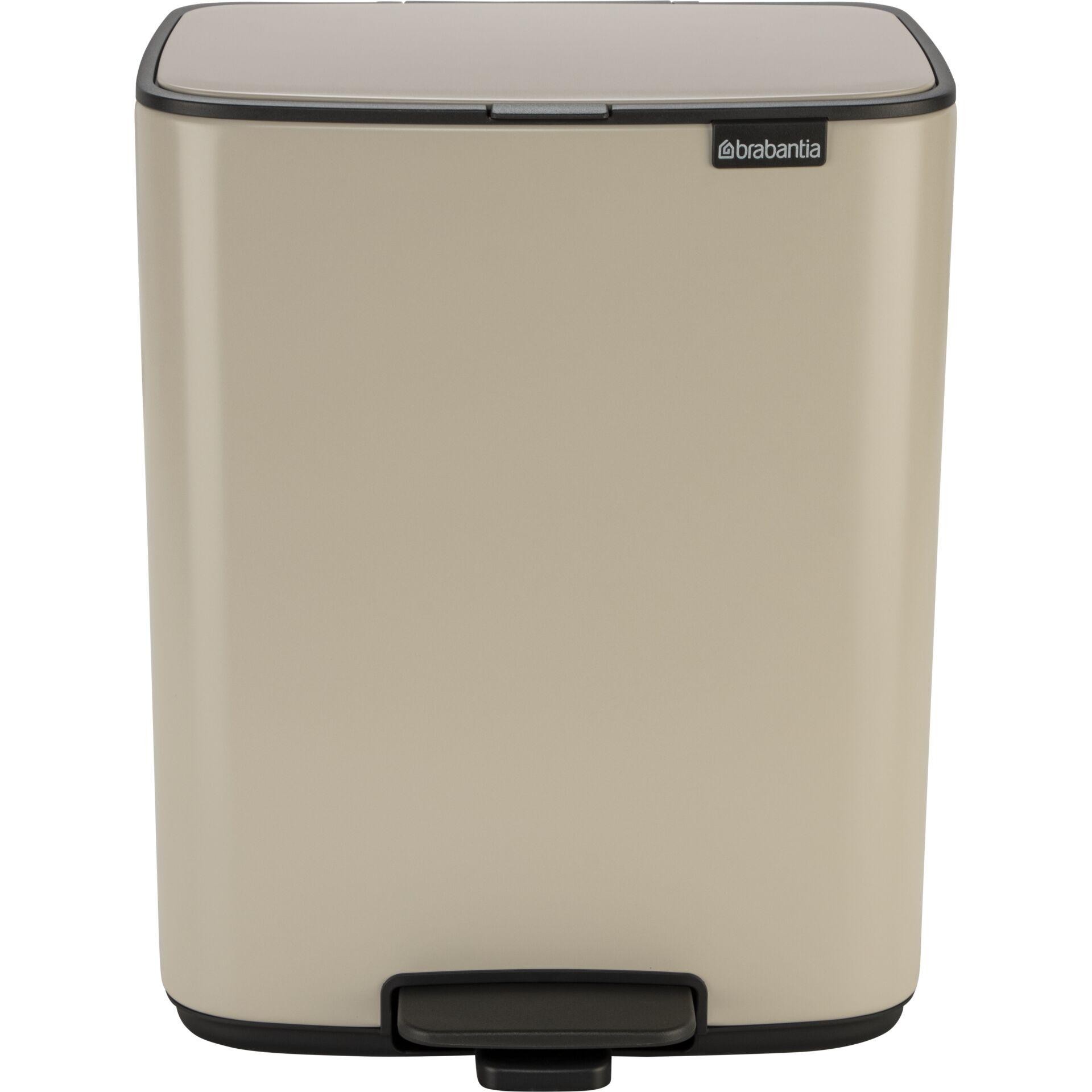 Brabantia Bo Pedal Bin 12 L Rectangular Steel Beige - Brabantia Bo