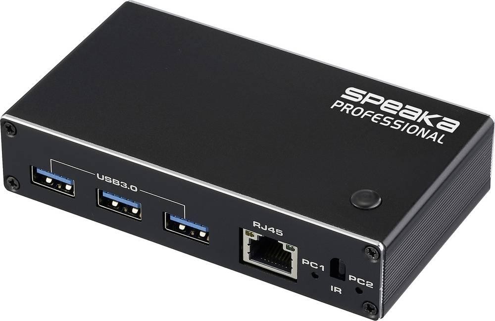 SpeaKa Professional HDMI 2.1 Slim KVM 2X1 USB3.0 +IR, Black HDMI-