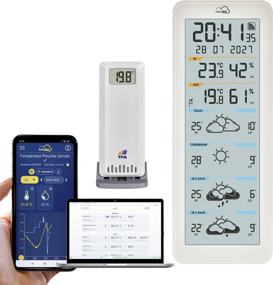 TFA Dostmann TFA.me ID-06 35.8108.02 WLAN-Wetterstation Vorhersage fü