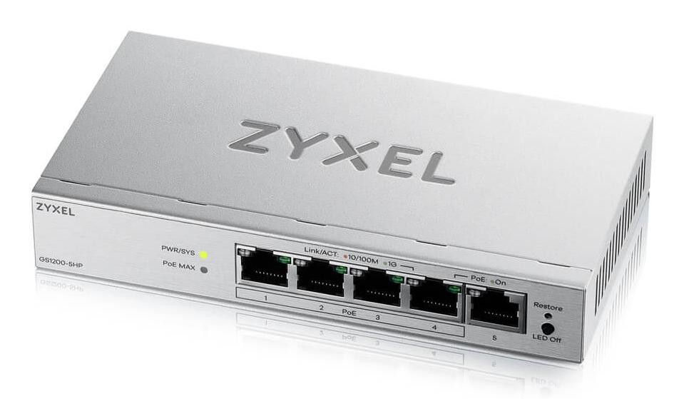 Zyxel GS1200-5HPV3 Géré L2 Gigabit Ethernet (10/100/1000) Connexion