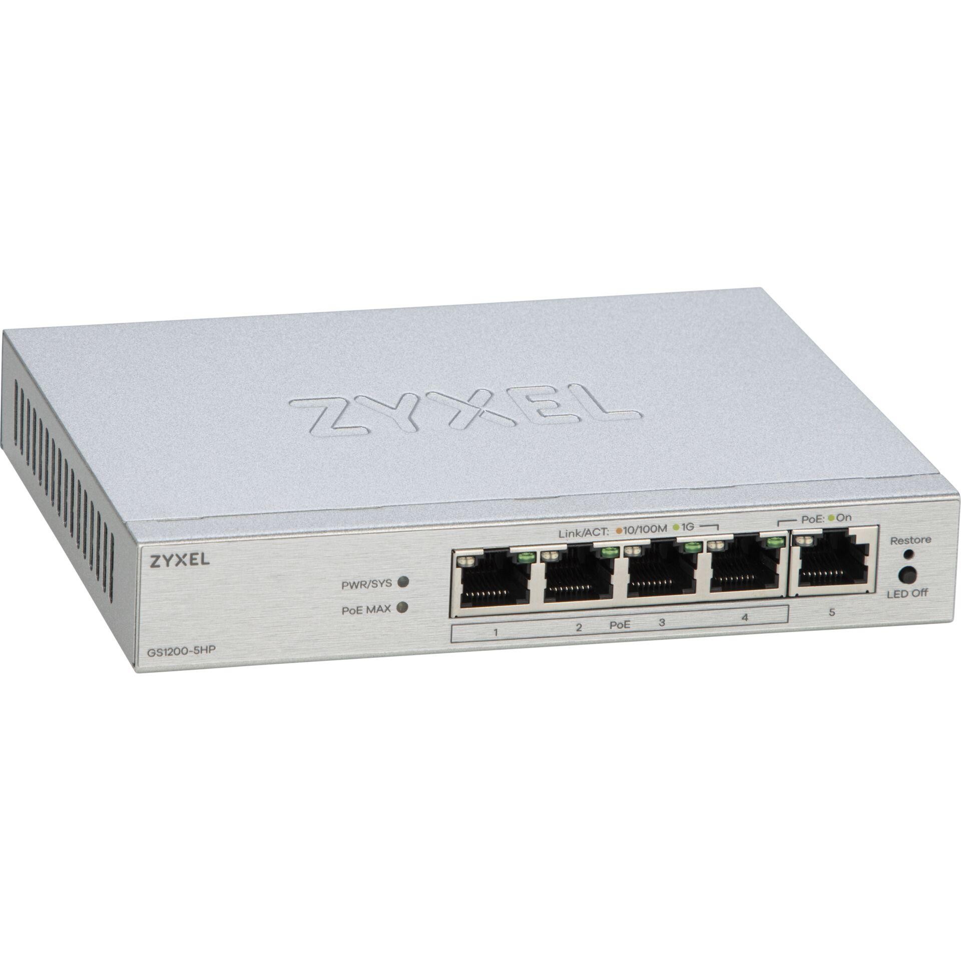 Zyxel GS1200-5HPV3 Managed L2 Gigabit Ethernet (10/100/1000) Power
