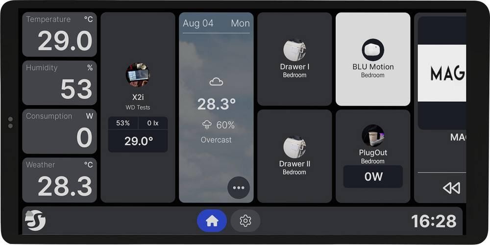 Shelly Wall Display X2i Silver Wand-Touchdisplay Wi-Fi, Bluetooth