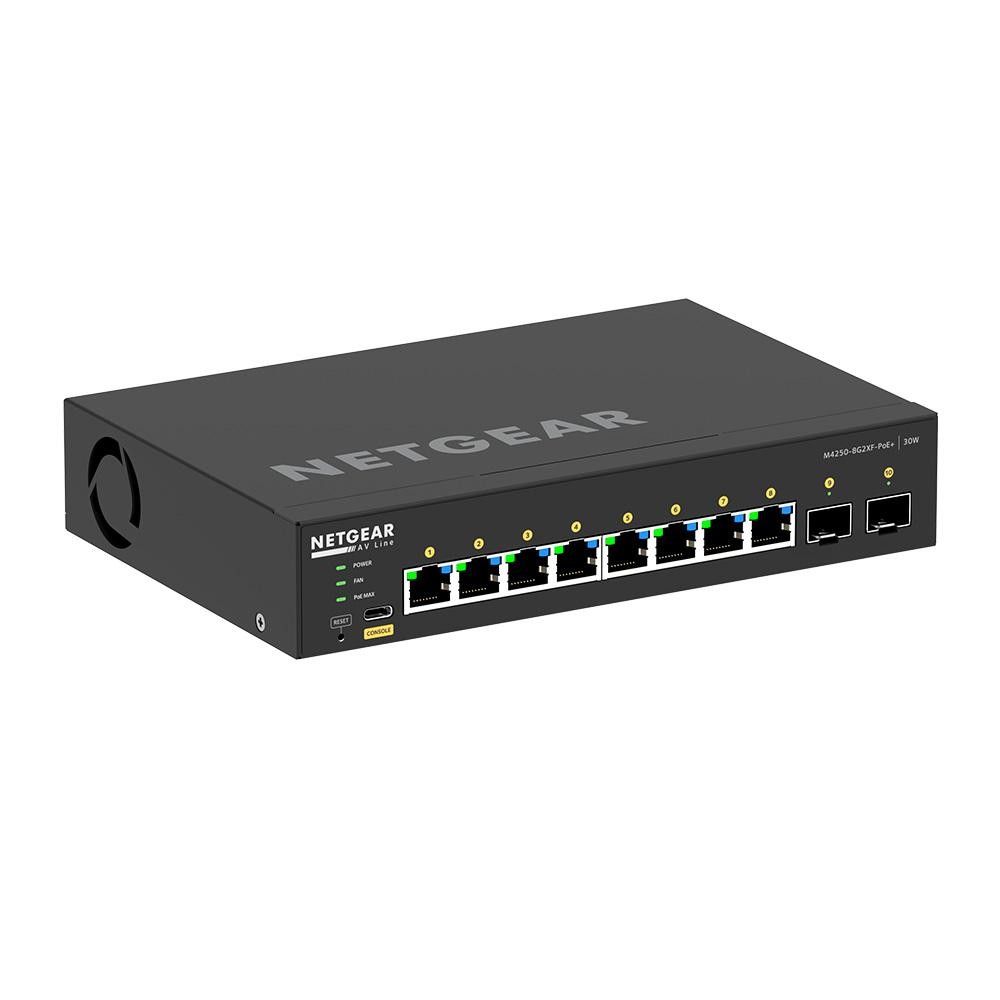 NETGEAR 8x1G PoE+ 220W and 2xSFP+ Managed Switch - NETGEAR 8x1G PoE+