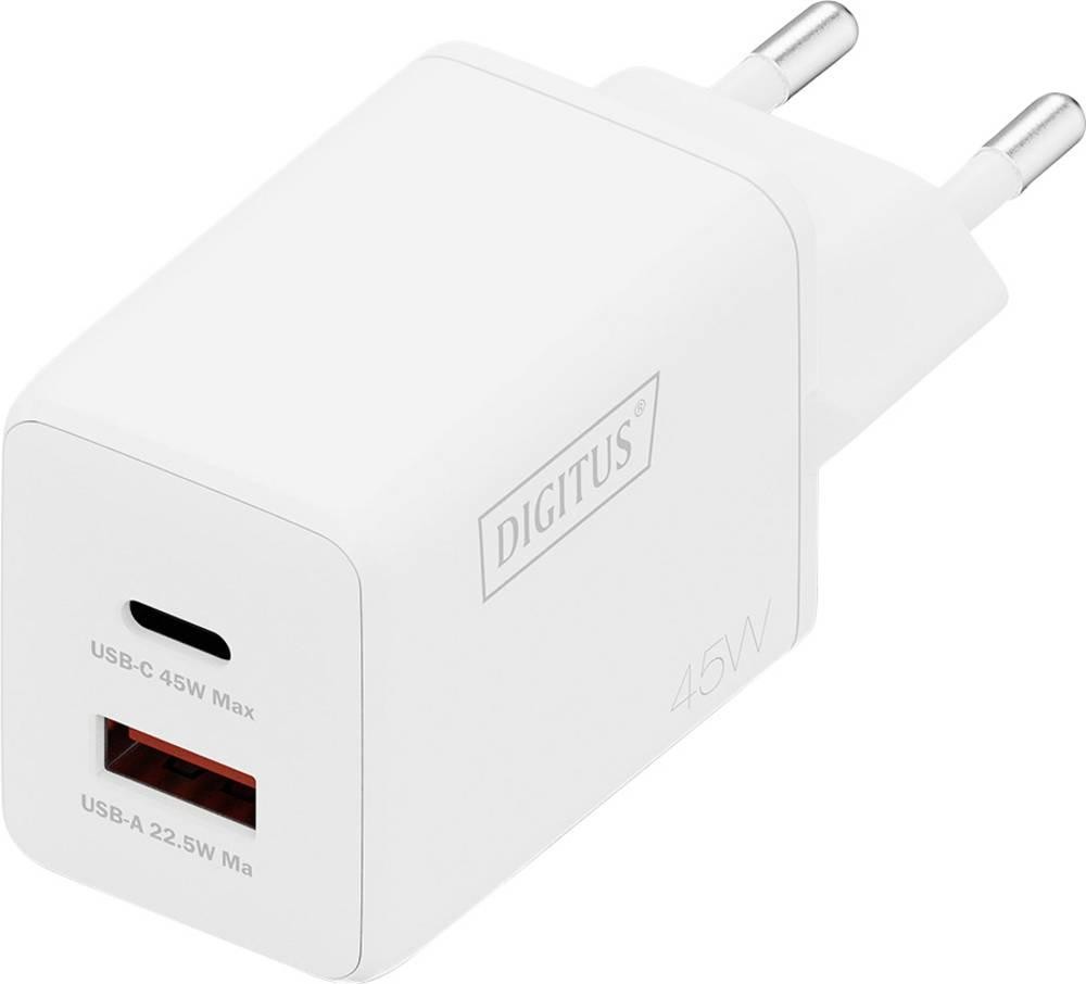 Digitus USB GaN Charger 45W, 1x USB-C, 1x USB-A - Digitus USB GaN