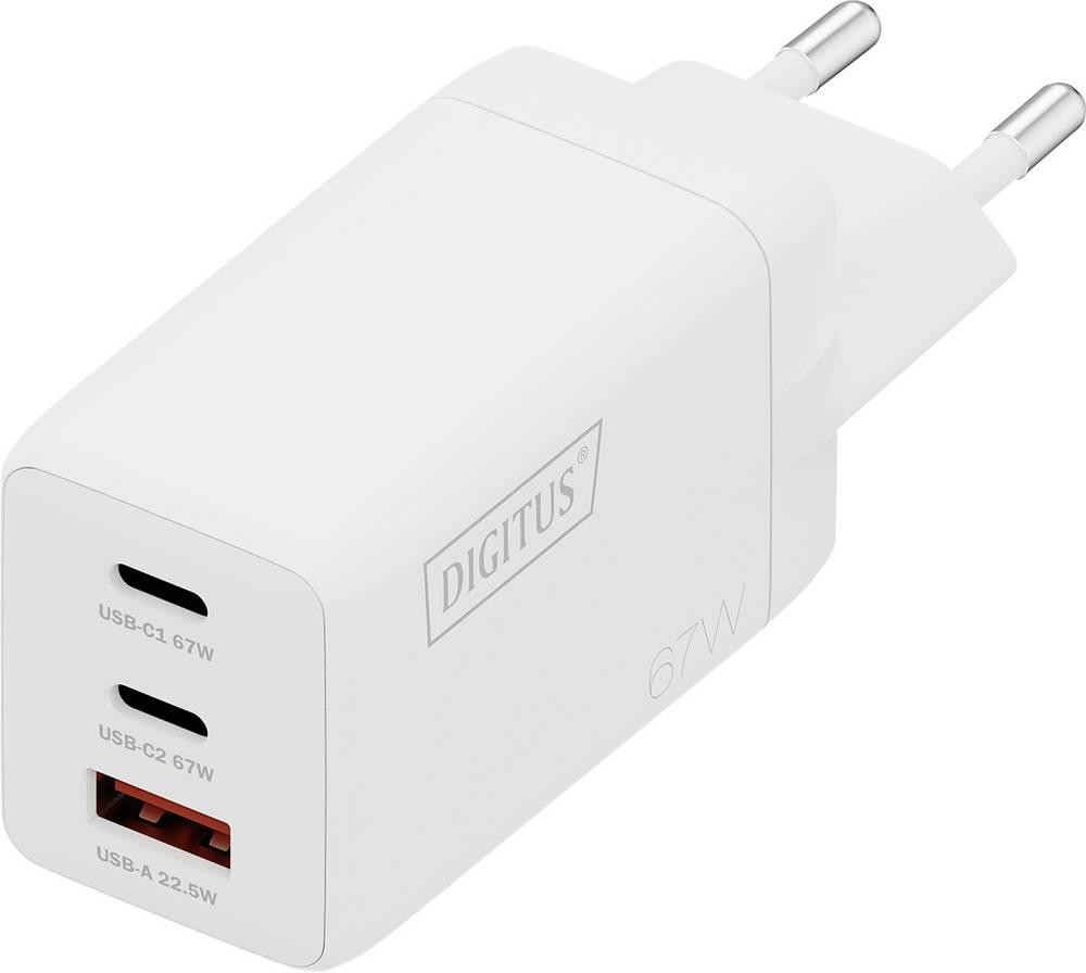 Digitus USB GaN Charger 67W, 2x USB-C, 1x USB-A - Digitus USB GaN
