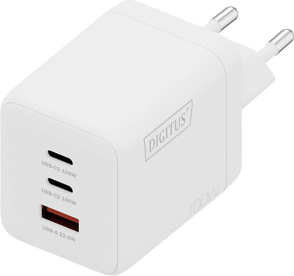 Digitus USB GaN Charger 100W, 2x USB-C, 1x USB-A - Digitus USB GaN
