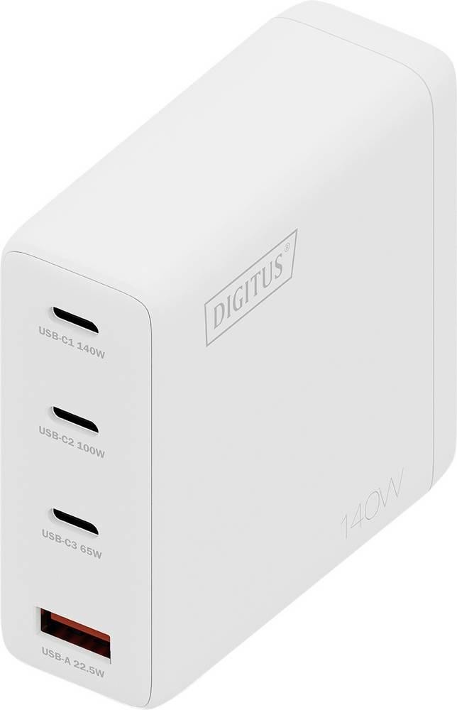 Digitus USB GaN Charger 140W, 3x USB-C, 1x USB-A - Digitus USB GaN