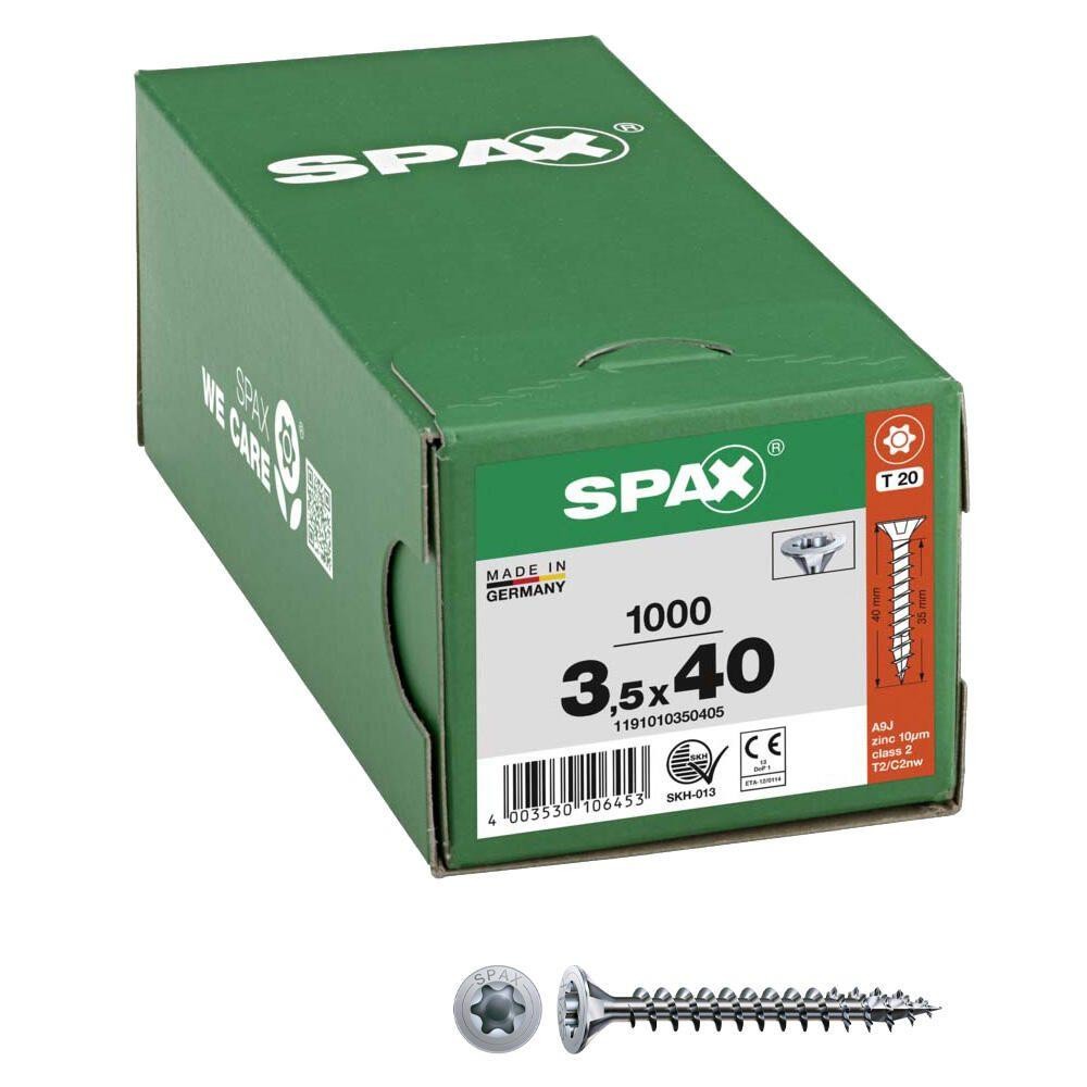 SPAX 1191010350405 Senkkopfschraube 3.5mm 40mm T-STAR plus Stahl