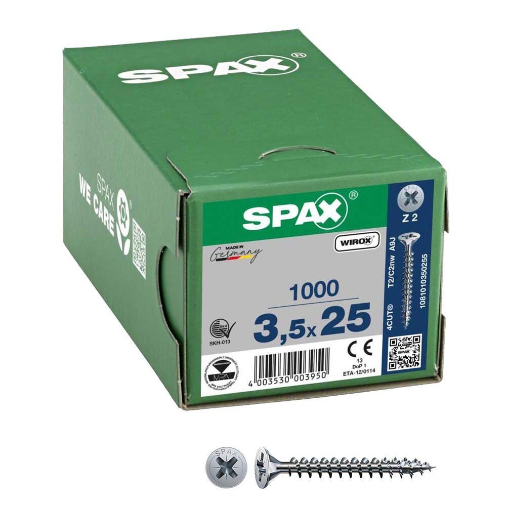 SPAX 1081010350255 Senkkopfschraube 3.5mm 25mm Stahl 1000St.