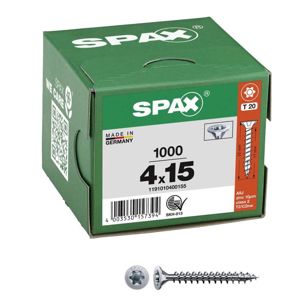 SPAX 1191010400155 Senkkopfschraube 4mm 15mm T-STAR plus Stahl 1000St.