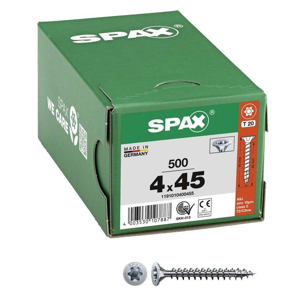 SPAX 1191010400455 Senkkopfschraube 4mm 45mm T-STAR plus Stahl 500St.