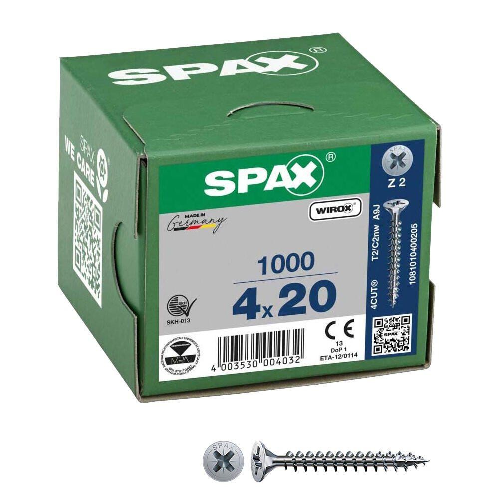 SPAX 1081010400205 Senkkopfschraube 4mm 20mm Stahl 1000St.