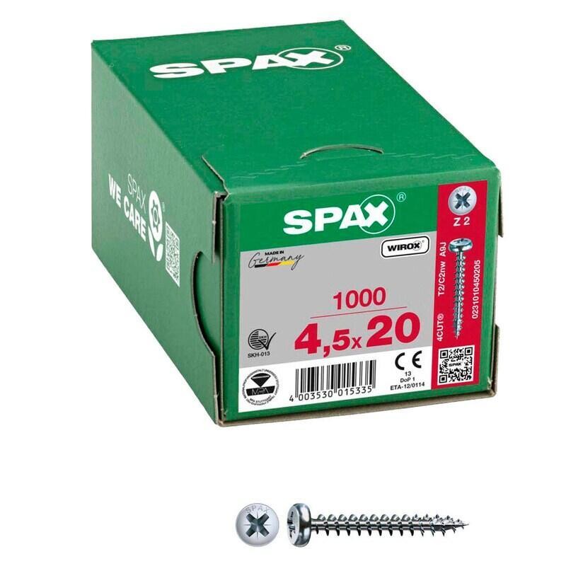 SPAX 0231010450205 Halbrundschrauben 4.5mm 20mm Kreuzschlitz Pozidriv