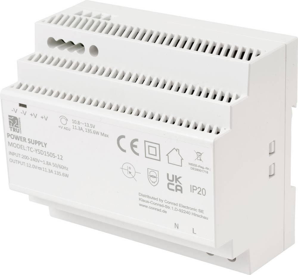 TRU COMPONENTS TC-13710892 Hutschienen-Netzteil (DIN-Rail) Verbrauch (
