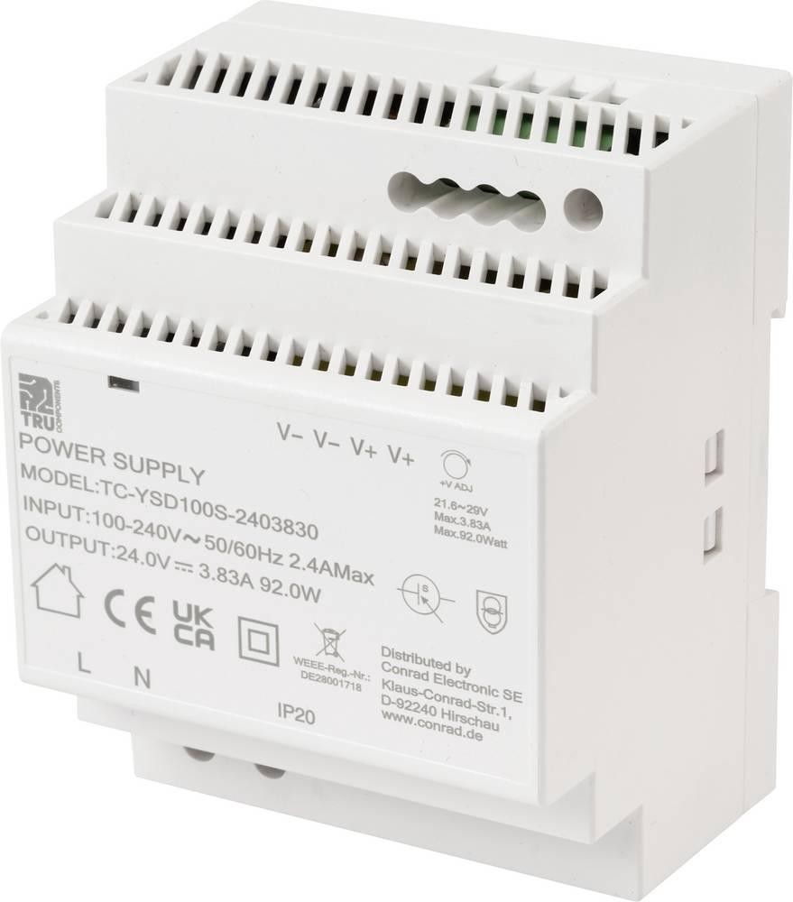 TRU COMPONENTS TC-13710888 Hutschienen-Netzteil (DIN-Rail) Verbrauch (