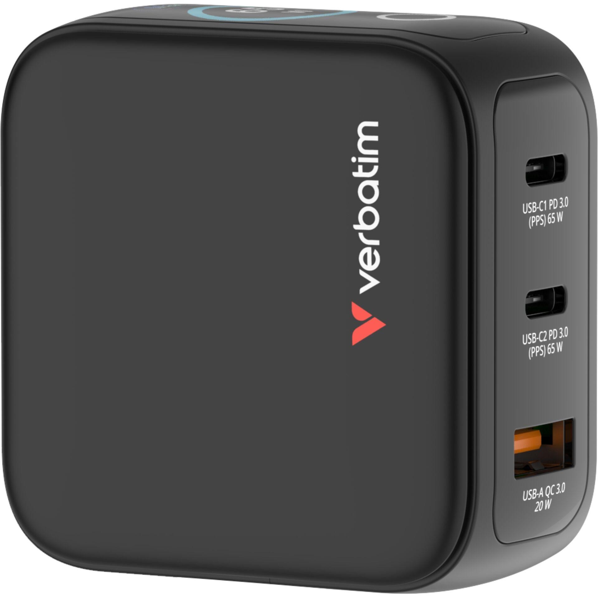 Verbatim Mini GaN Charger 65W with Display - Verbatim Mini GaN