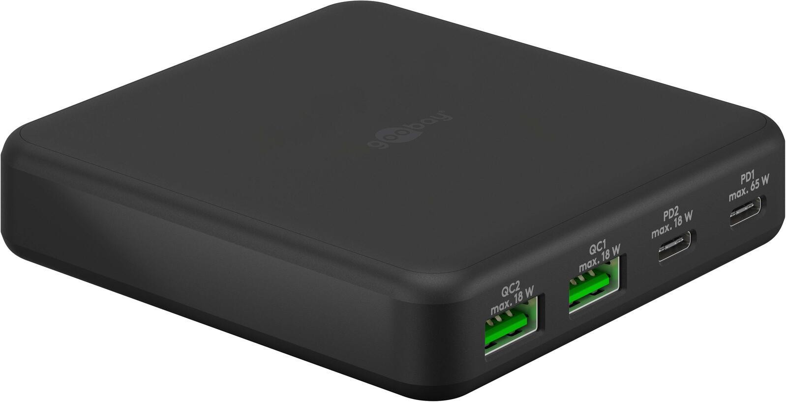 goobay Multiport-Tischladegerät GaN 65W negro