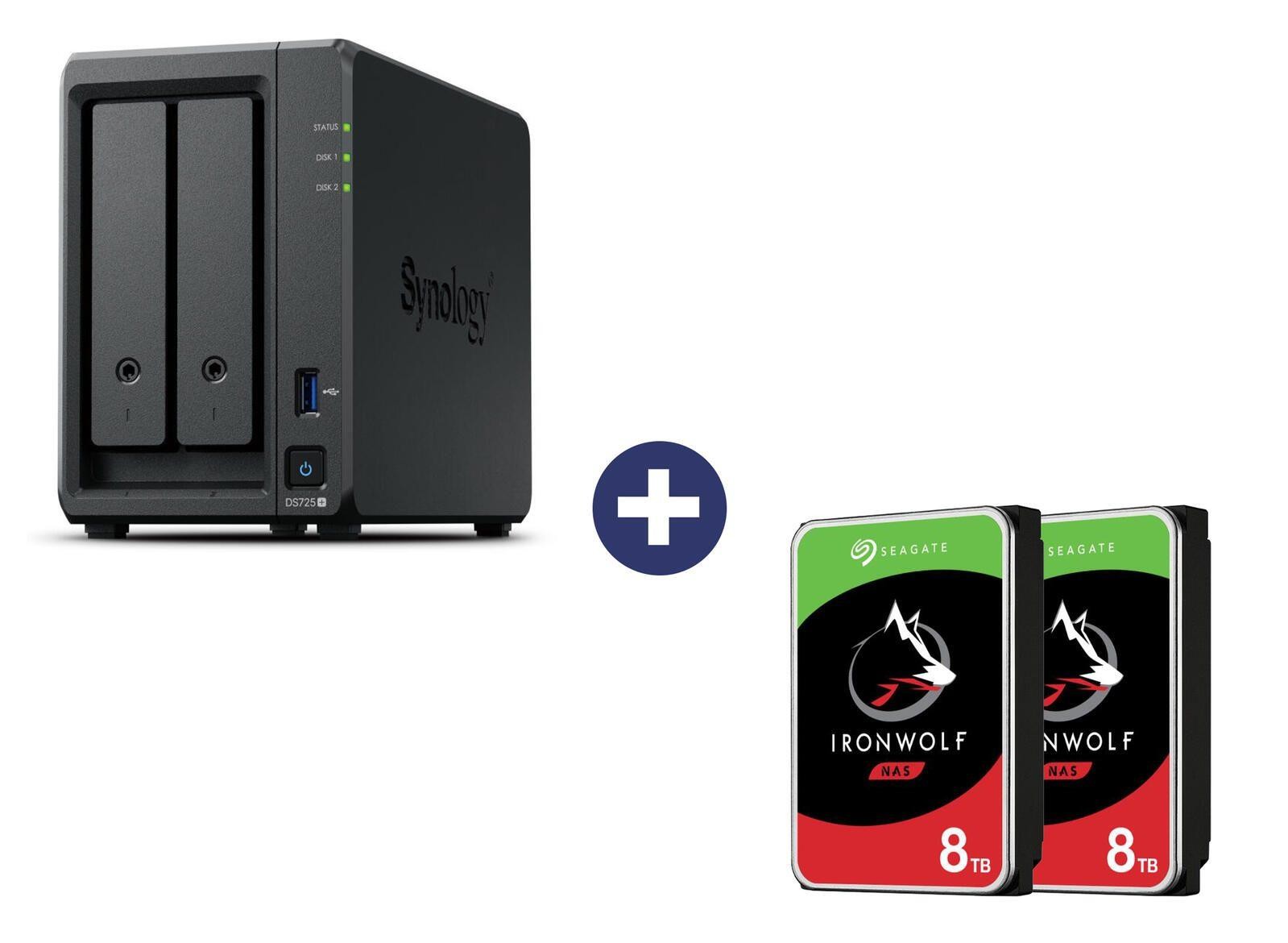 Synology Disk Station DS725+ NAS-Server (2 Schächte) + Seagate