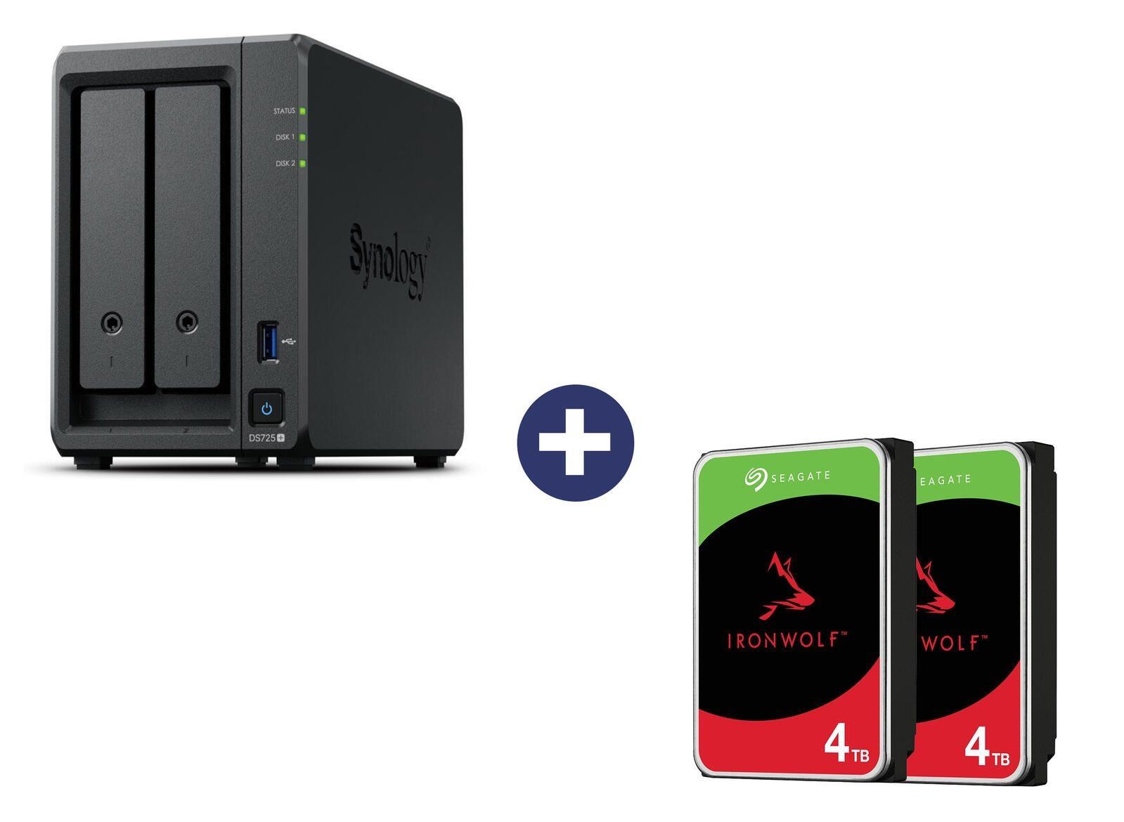 Synology Disk Station DS725+ NAS-Server (2 Schächte) + Seagate