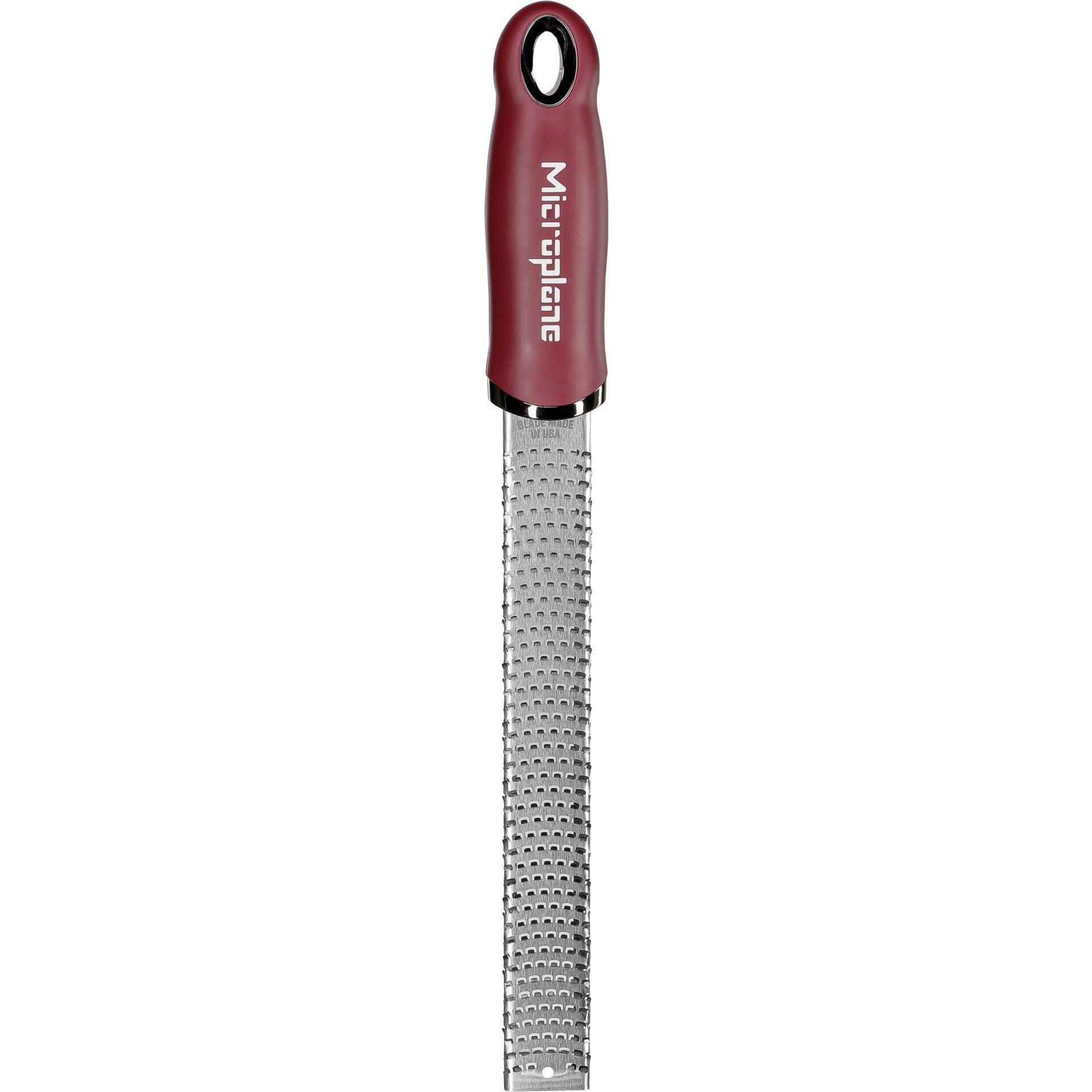 Microplane Zester Küchenreibe in Granatapfelrot für Zitrusfrüchte,