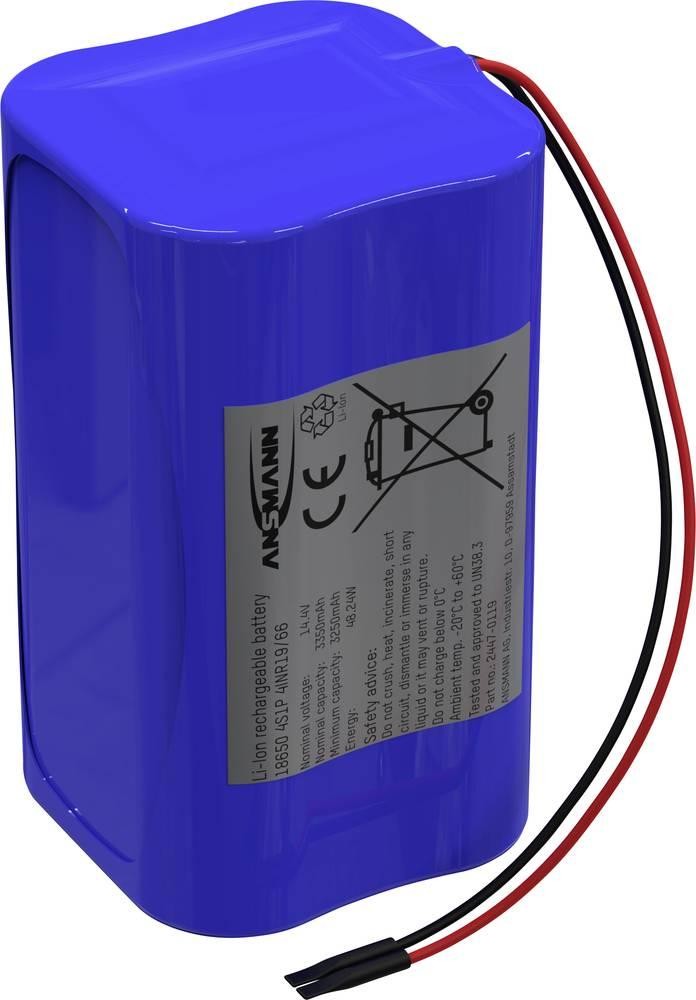Ansmann 4S1P Akkupack 4x 18650 cable Li-Ion 14.4V 3350 mAh