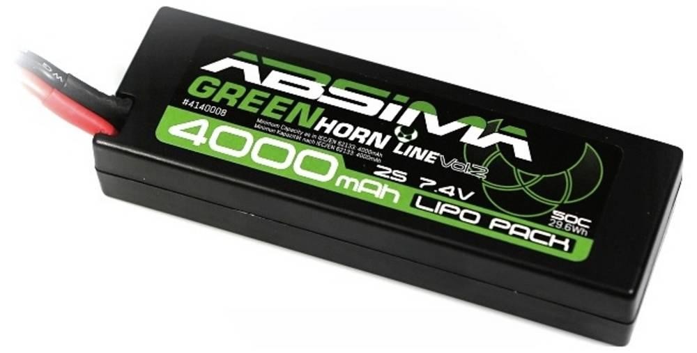 Absima Modellbau-Akkupack (LiPo) 7.4V 4000 mAh Softcase T-prise mâle