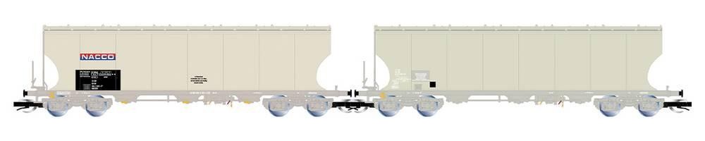 Arnold HN9757 N 2er-Set 4-achsiger Silowagen NACCO der DB