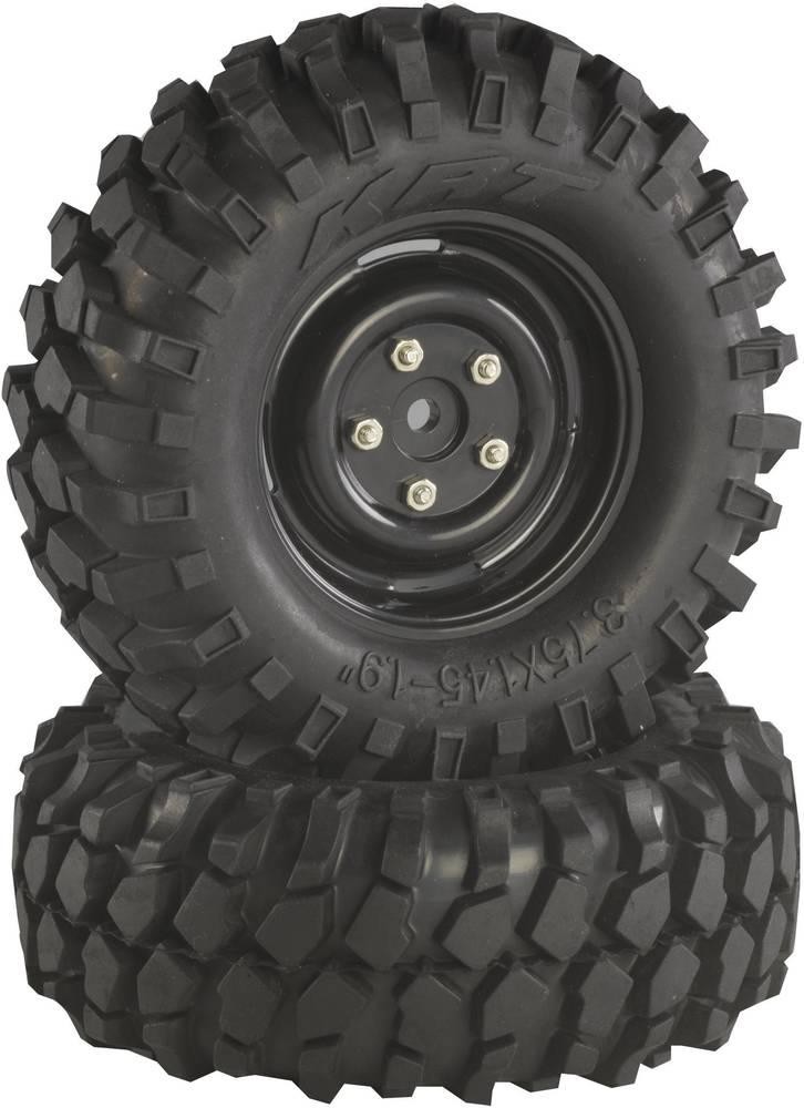 Absima 1:10 Crawler Kompletträder Offroad V Block Crawler black 2 pc(