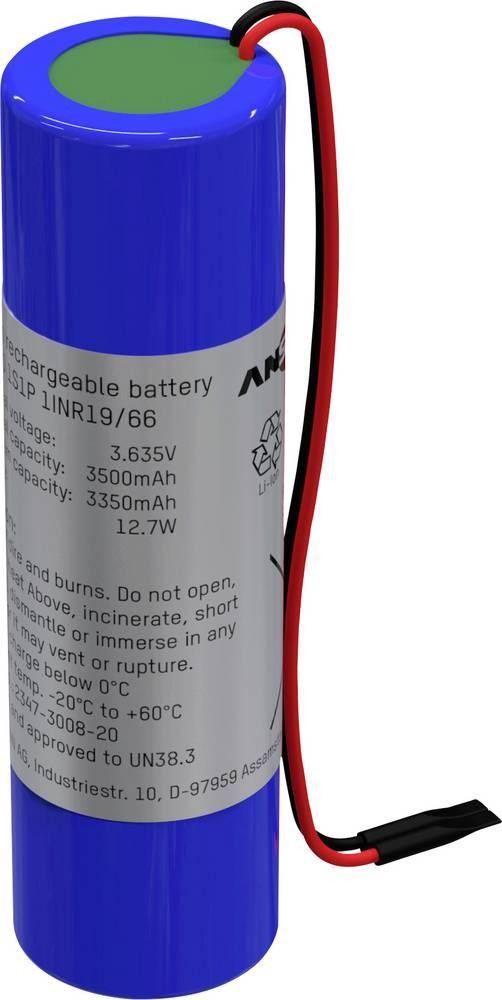 Ansmann 1S1P Akkupack 1x 18650 cable Li-Ion 3.63V 3500mAh Akkupack x