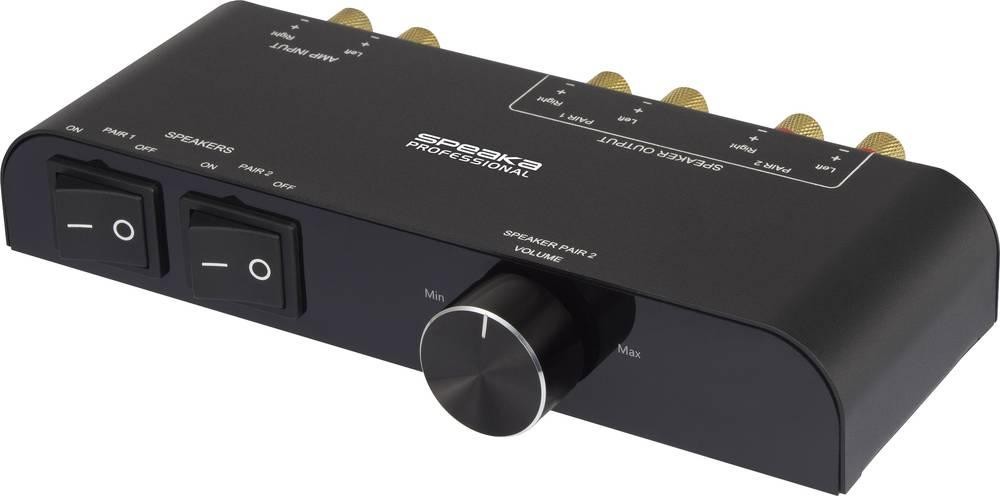 SpeaKa Professional 2 Port speaker-Umschalter integrated Lautstä