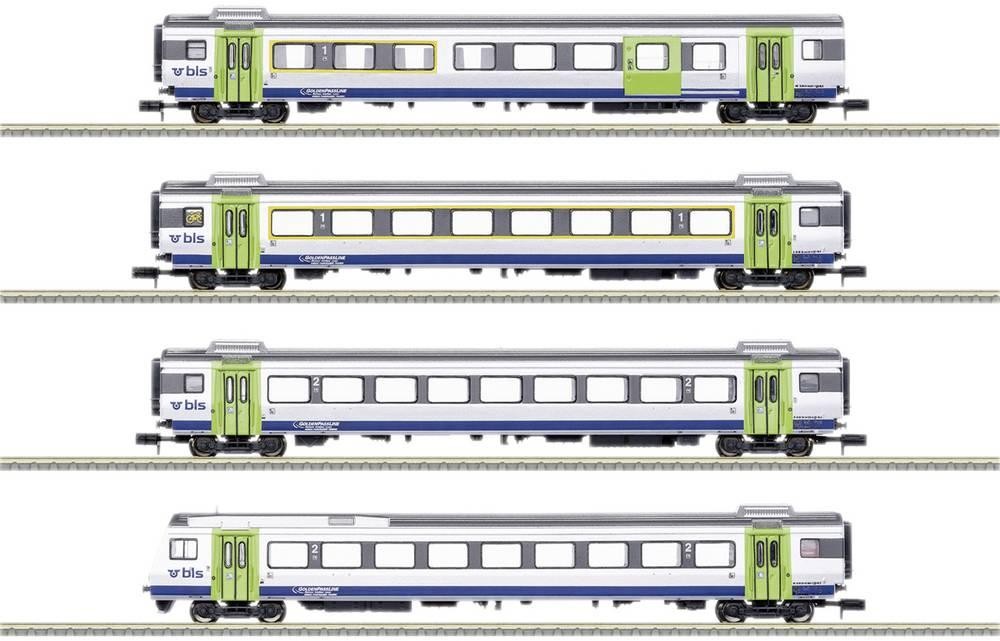 MiniTrix 18293 N 4er-Set Personenwagen GoldenPassLine der BLS