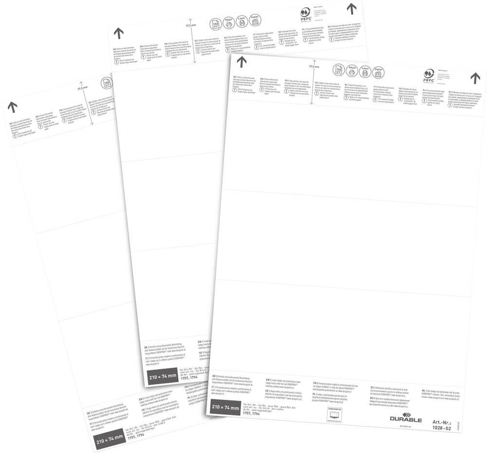 Durable 102802 self-adhesive label Rectangle White 60 pc(s) - Durable