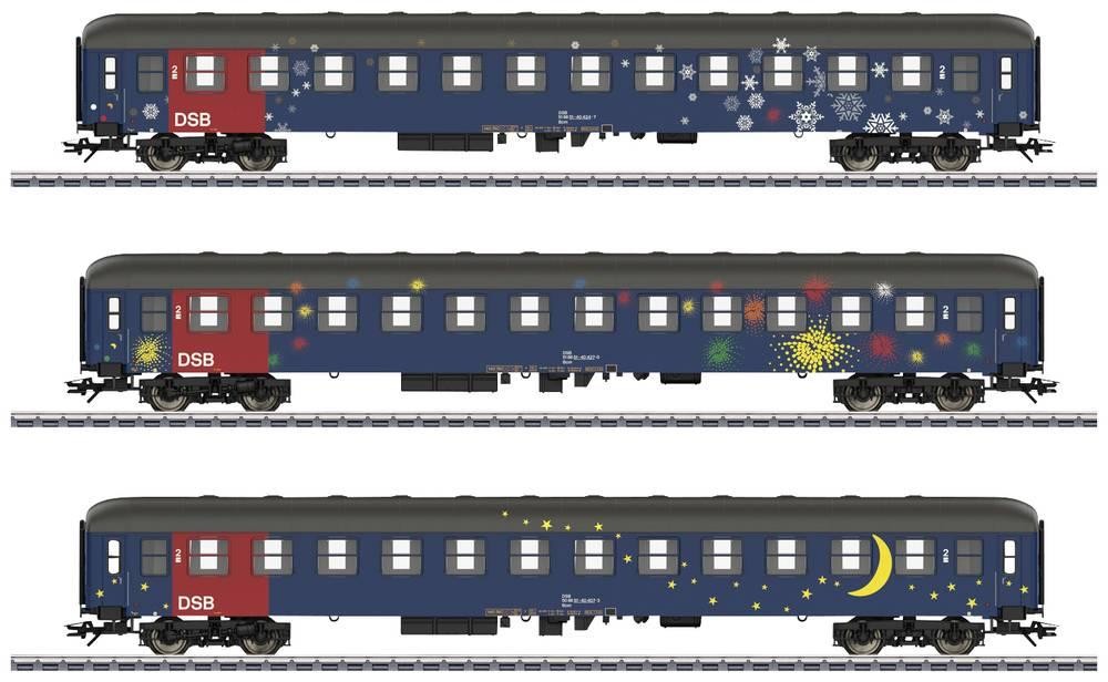 Märklin 42698 H0 Reisezugwagen-Set Bcm, 2. Klasse der DSB