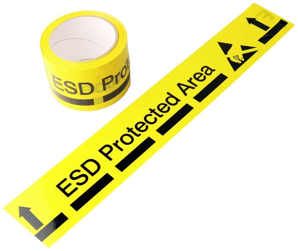 Antistat ESD-Bodenmarkierungsband 33m yellow(L x B) 33m x 75mm 054-