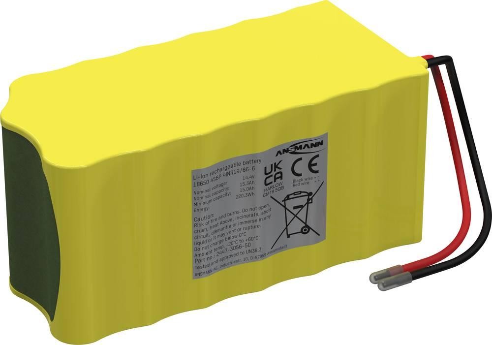 Ansmann 4S6P Akkupack 24x 18650 cable Li-Ion 14.4V 15300 mAh