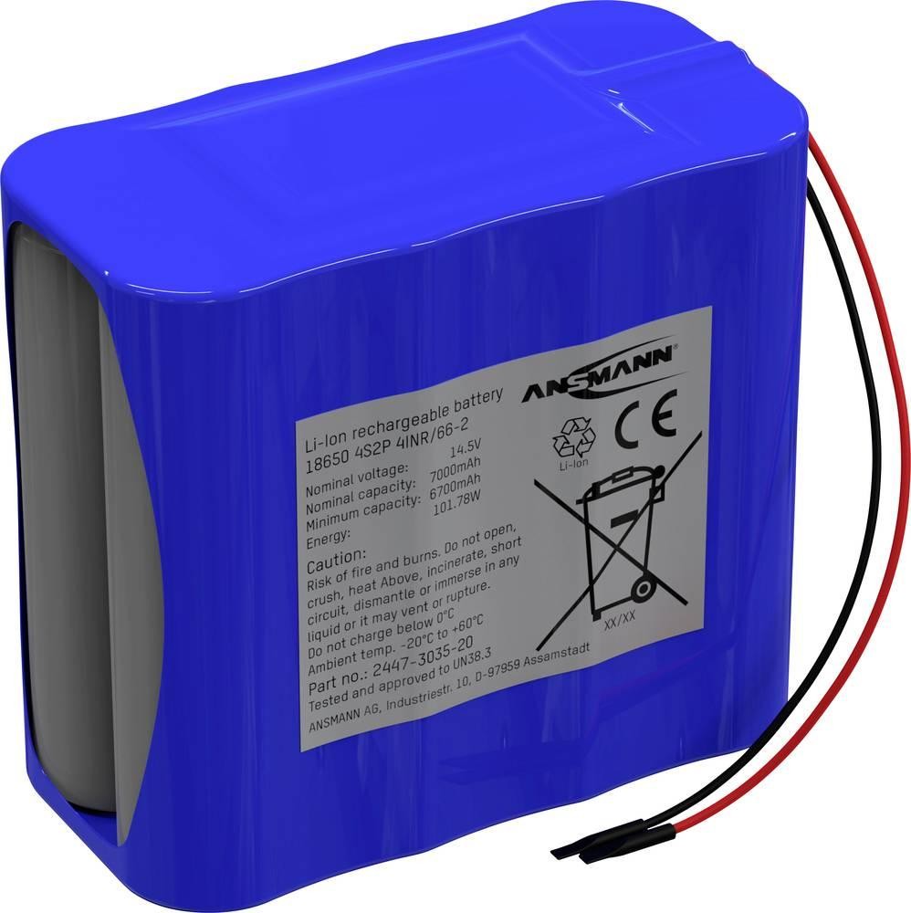 Ansmann 4S2P Akkupack 8x 18650 câble Li-Ion 14.4V 7000 mAh
