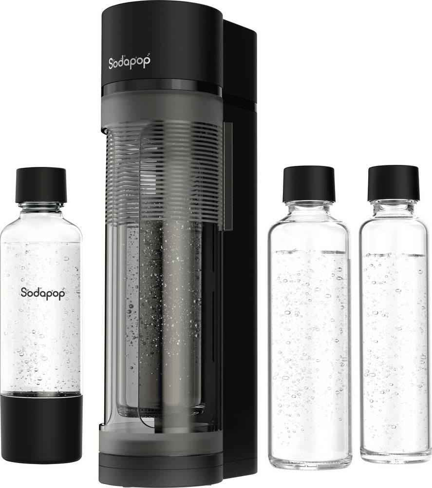 Sodapop Wassersprudler Logan Matt Schwarz inkl. 2 Glasflaschen, inkl.