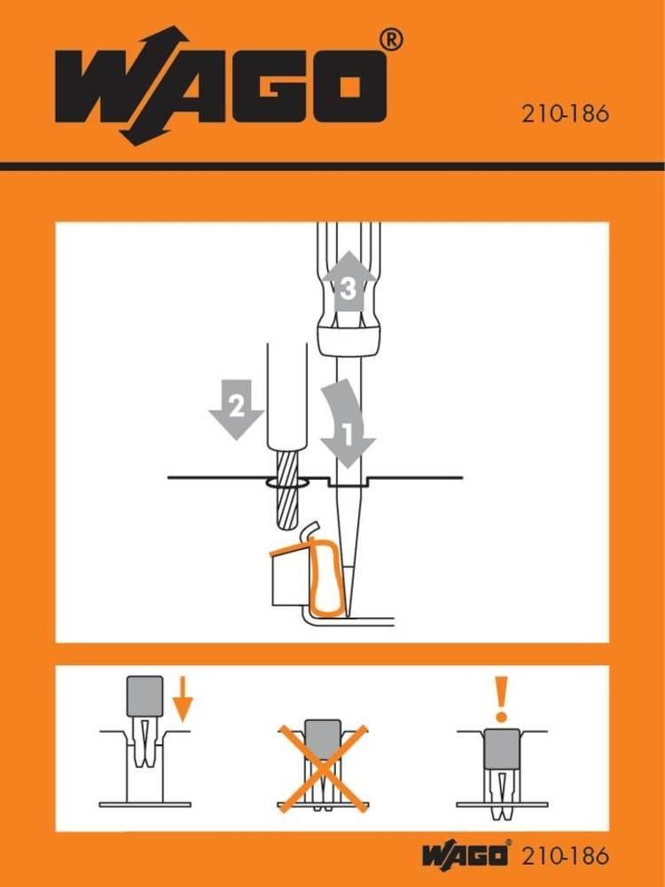 Wago 210-186 etiqueta autoadhesiva Rectángulo Negro, Naranja, Blanco