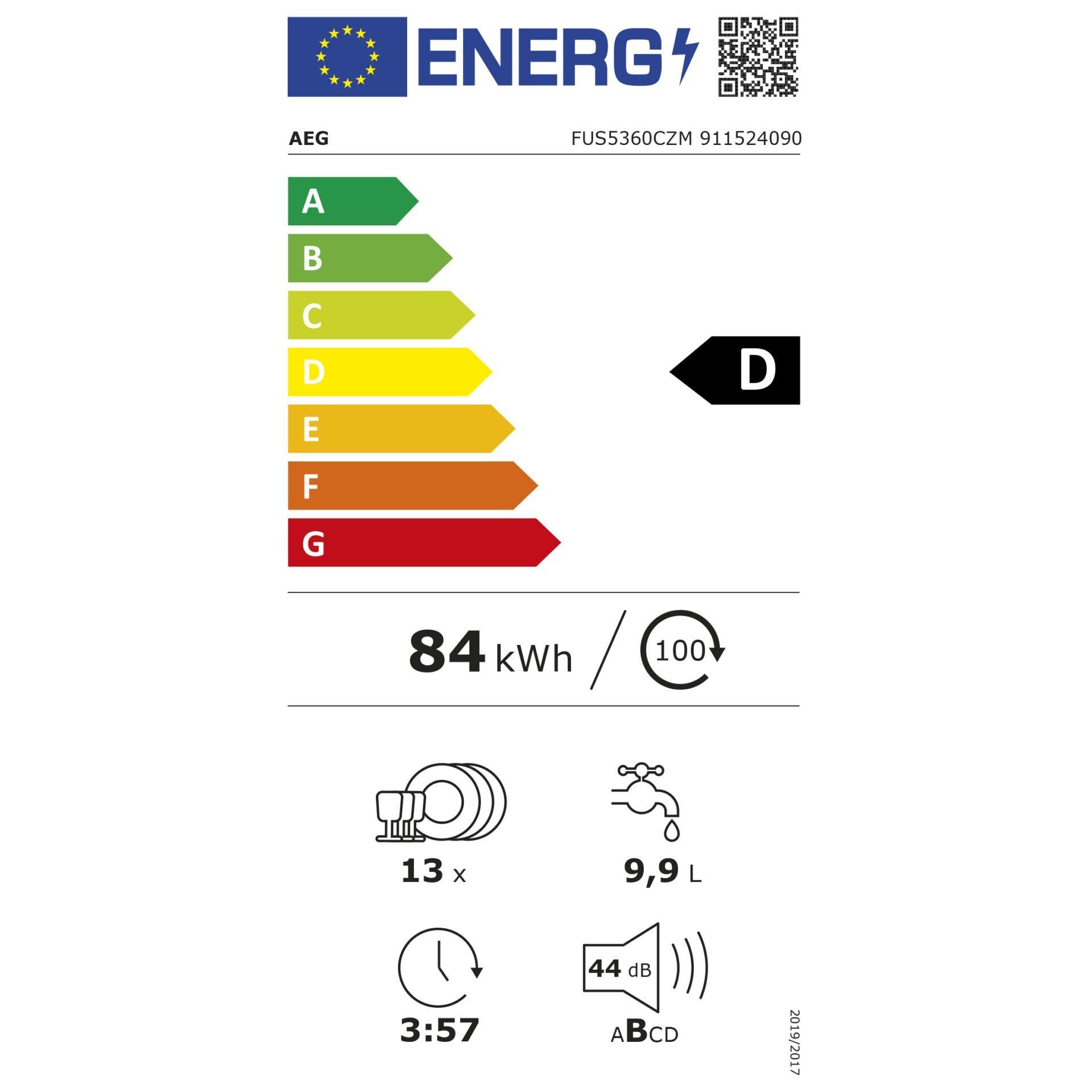 AEG FUS5360CZM Sous comptoir 13 couverts - AEG FUS5360CZM, Sous