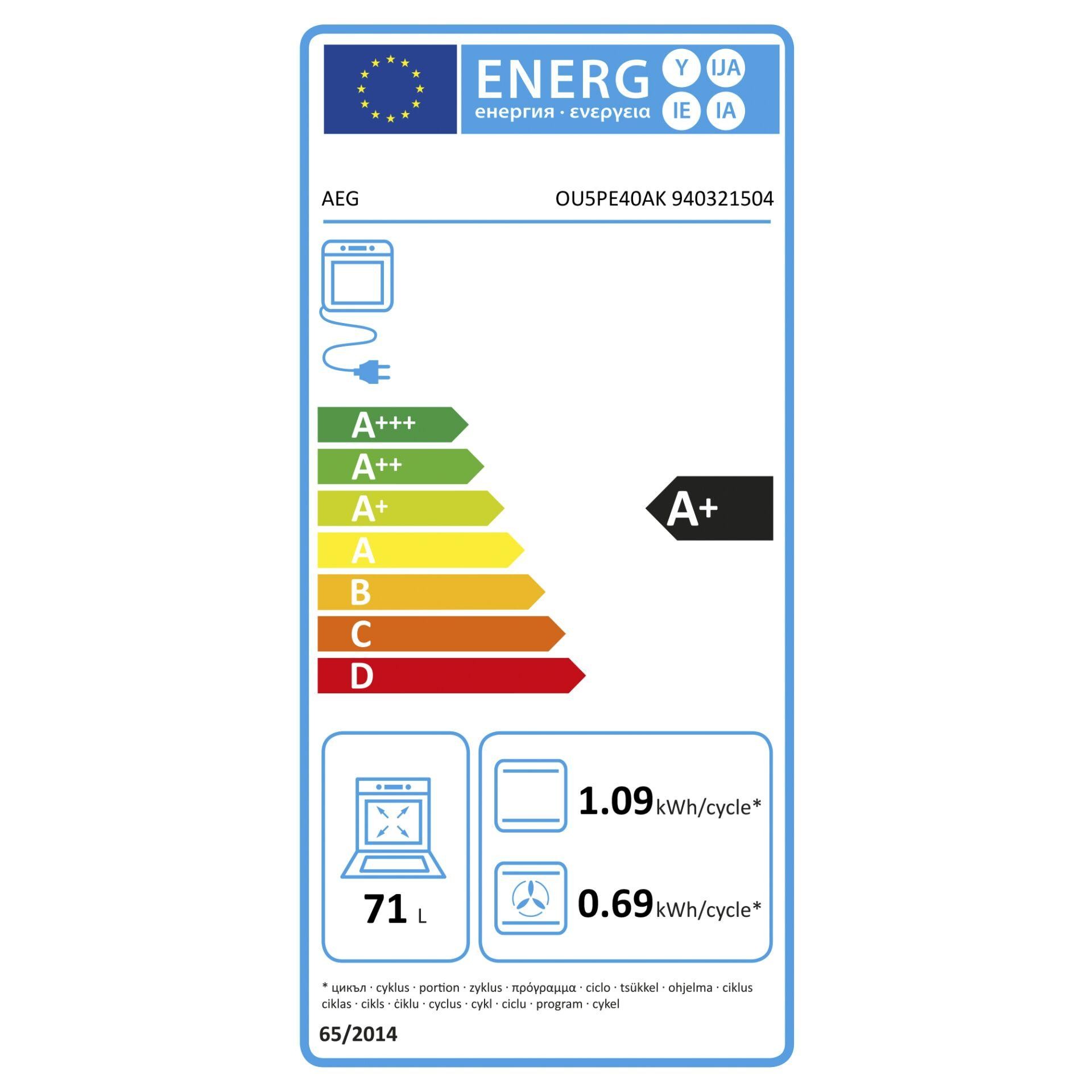 AEG KOMBI425PI Herd-Set Pyrolyse OIX64A00XB + OU5PE40AK