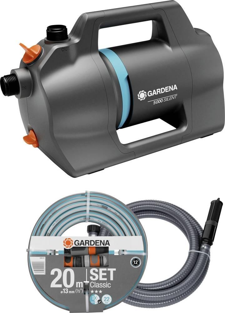 GARDENA Gartenpumpe 5000 Silent Set Gartenpumpen-Set 5.100 l/h