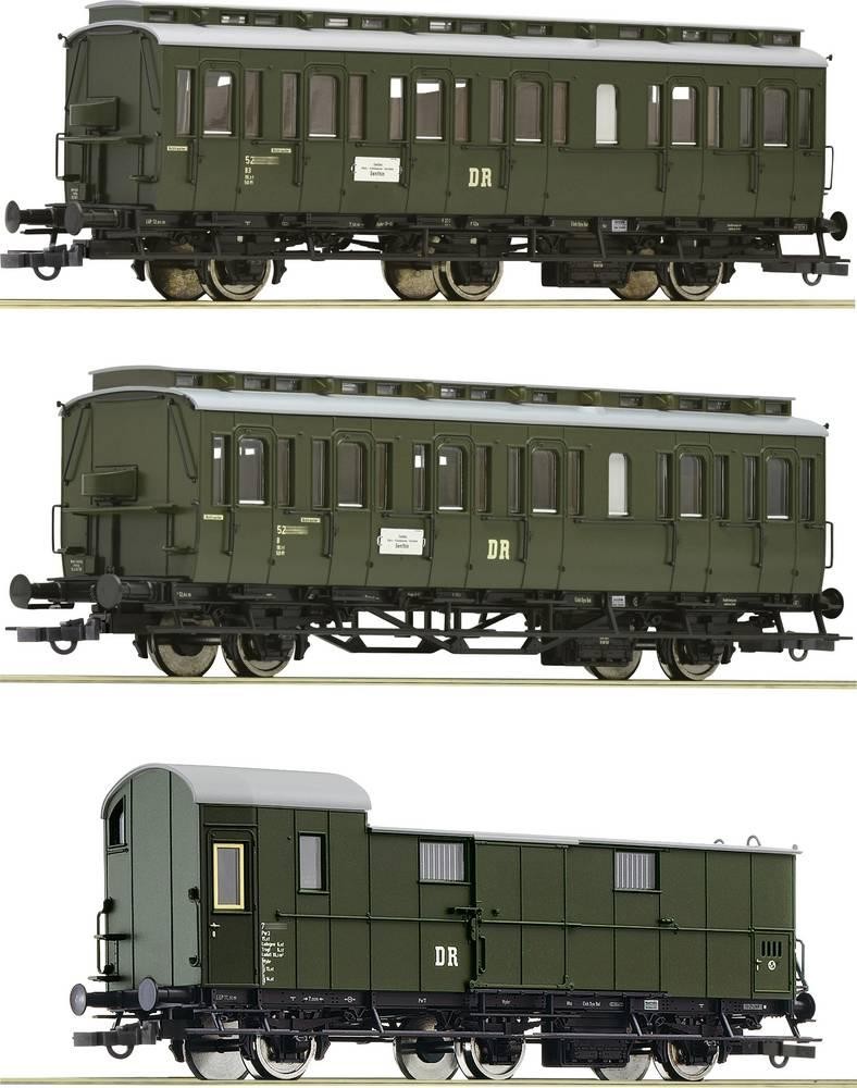 Roco 6200130 H0 3er-Set 1: Nebenbahnzug der DR Abteilwagen 2. Klasse,