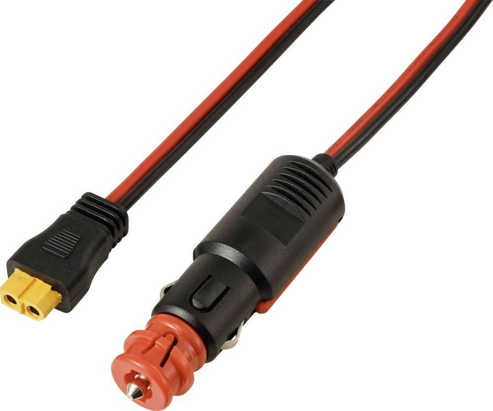 TRU COMPONENTS Zigarettenplug at XT60-cable 2m TC-13619280 black, Rot