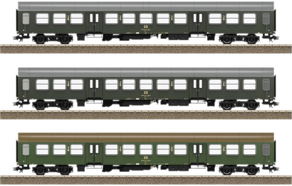 TRIX H0 23180 H0 3er-Set Personenwagen Halberstädter der DR